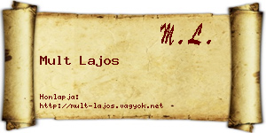 Mult Lajos névjegykártya